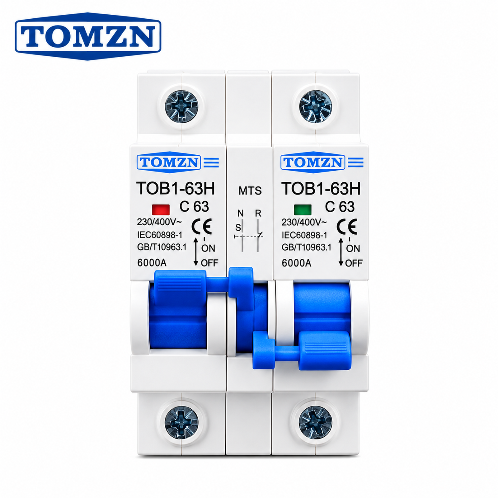 TOMZN TOB1-63H MTS 1P+1P 63A AC Manual Transfer Switch – Single Phase