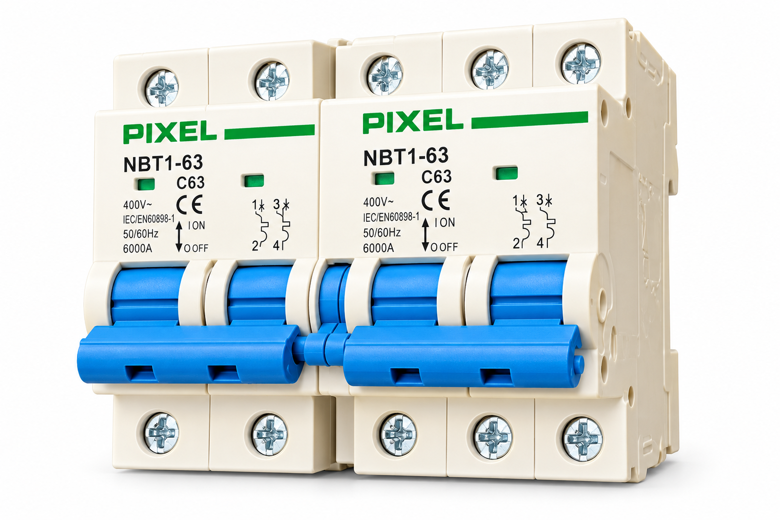 PIXEL MTS 2P+2P 63A AC Manual Transfer Switch – Single Phase