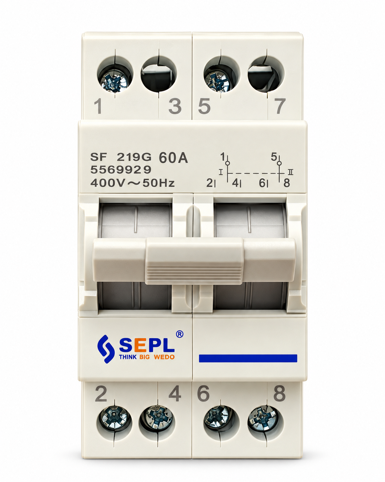 SEPL 2P AC Manual Changeover Switch (Main–OFF–Backup)